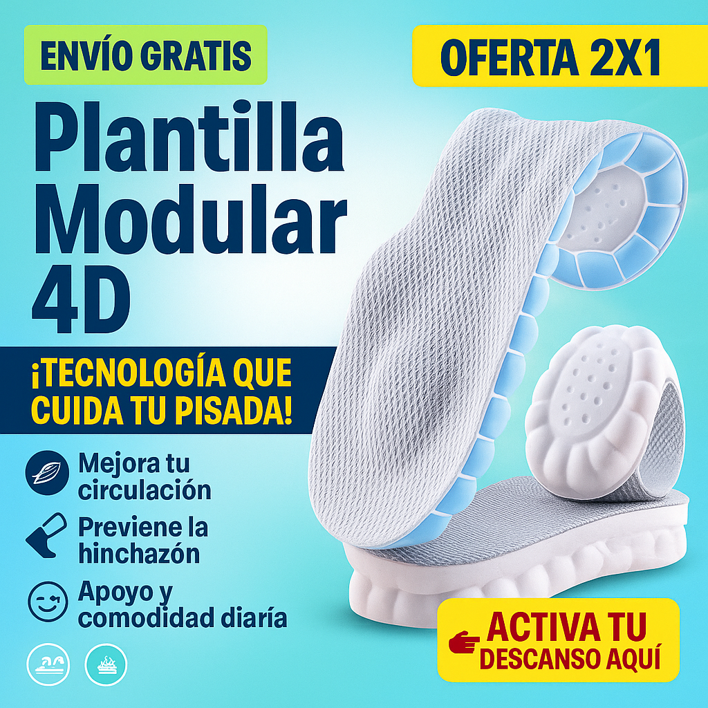 Pack 2 pares de Plantillas Ortopédicas Modulares 4D