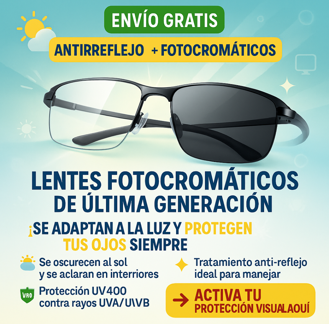 Gafas Fotocromaticas Anti Reflejo | Se ajustan solos a la luz