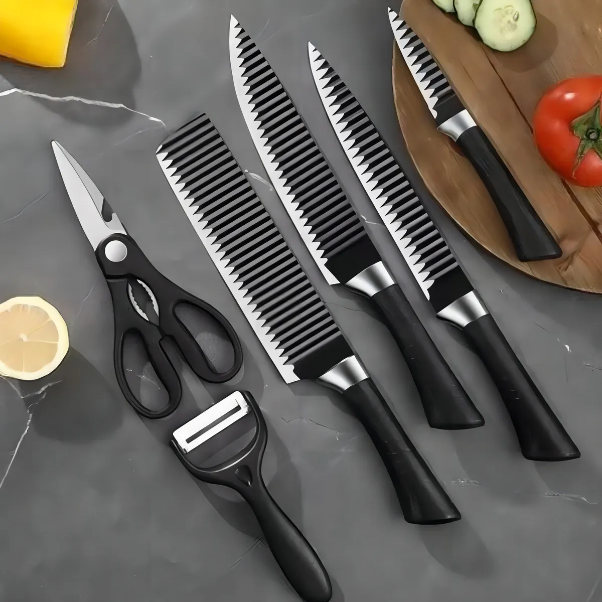 Set de Cuchillos Profesionales 6 Piezas – Corte Preciso y Alta Calidad