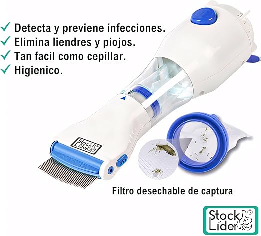 Aspiradora Saca Piojos Eléctrica + 3 Filtros de Regalo