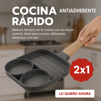 Sartén 3 en 1 Antiadherente — ¡OFERTA 2x1 por tiempo limitado!